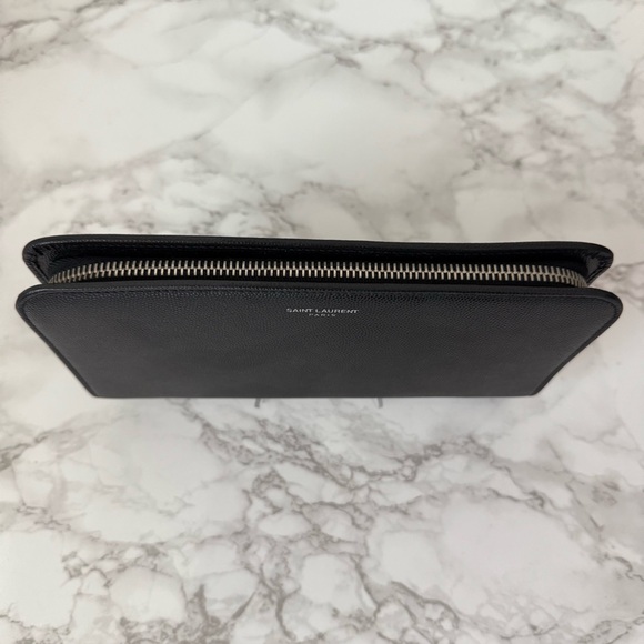 Saint Laurent Zip Around Wallet in Grained Leather - Picture 7 of 11